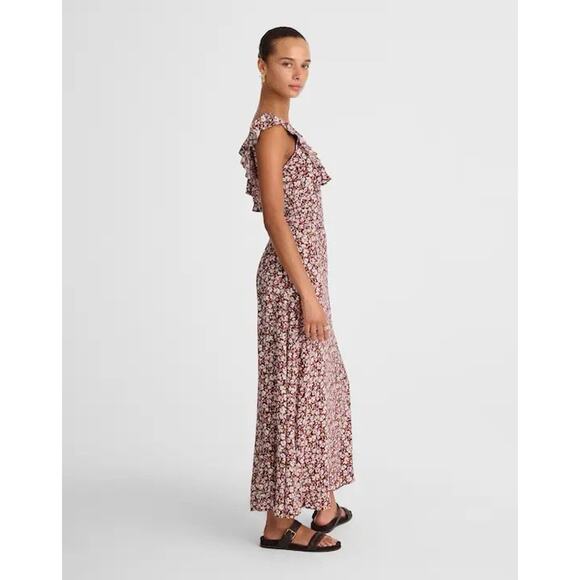 Madewell Ruffled Scoopneck Maxi Dress in Floral Size 2 NWT $168 - Picture 2 of 8